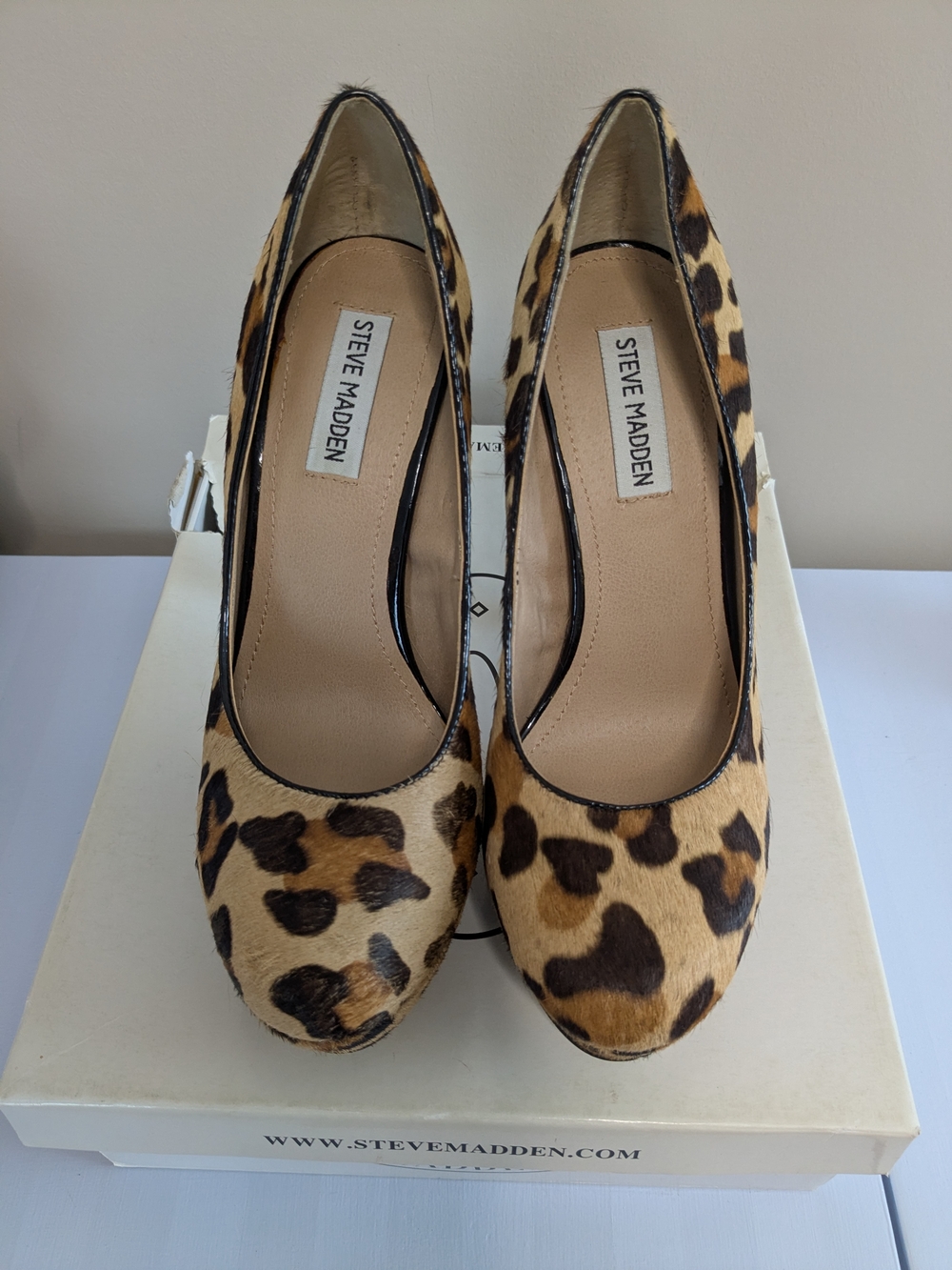 Steve Madden Leopard-Print Pumps in Tan and Black